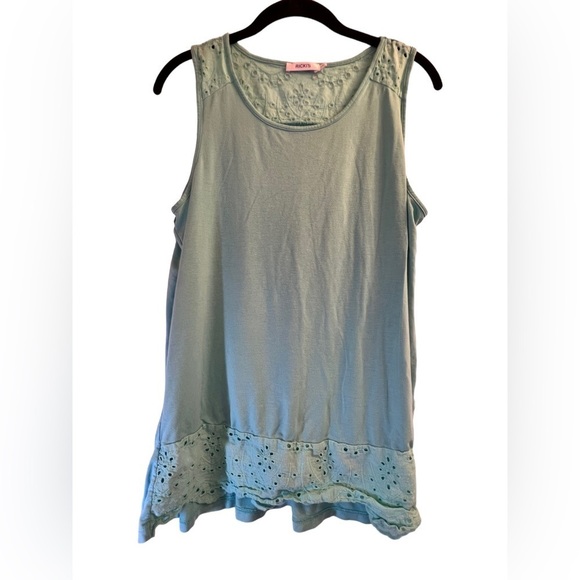 Ricki's Tank Top Embroidered Green Size L - Picture 1 of 10